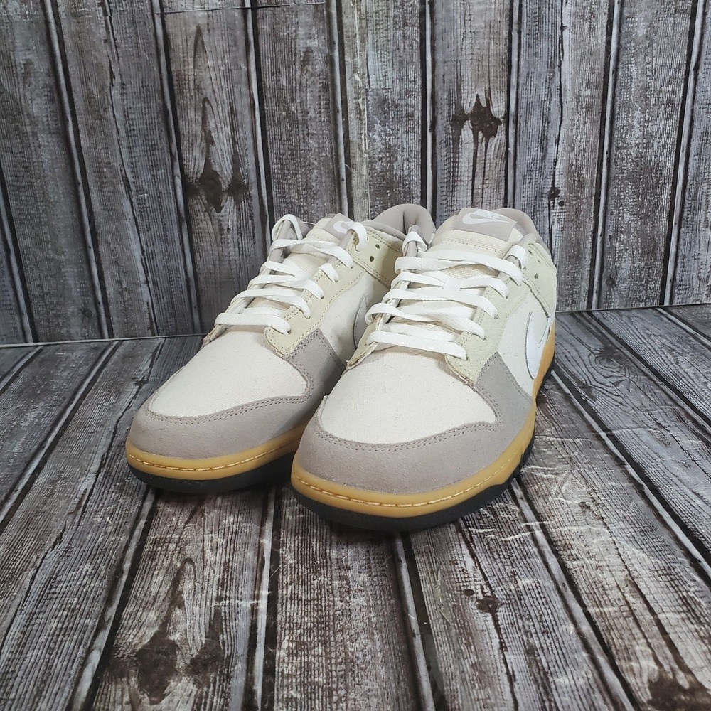 Nike Men's Dunk Low Grey Light Khaki Retro Sneakers HV4301-030 Size 12